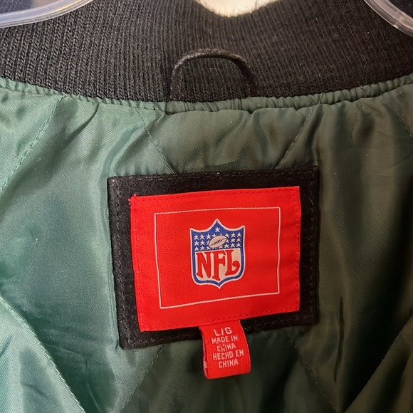 Vintage NY Jets NFL Suede Bomber Jacket- L - Picture 7 of 11